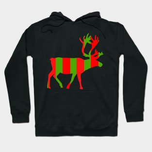 GREEN And Red Reindeer Xmas Hoodie